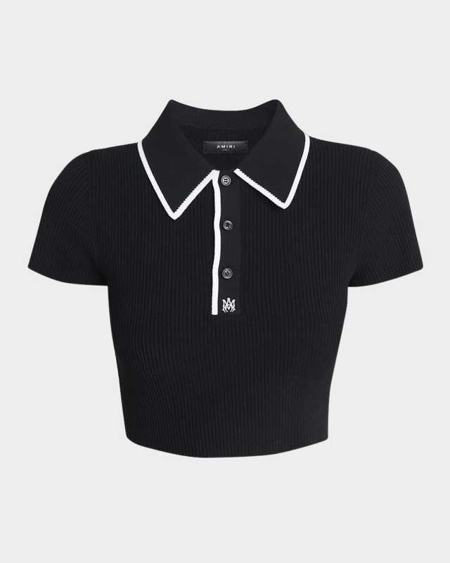 Logo Embroidered Cropped Polo
